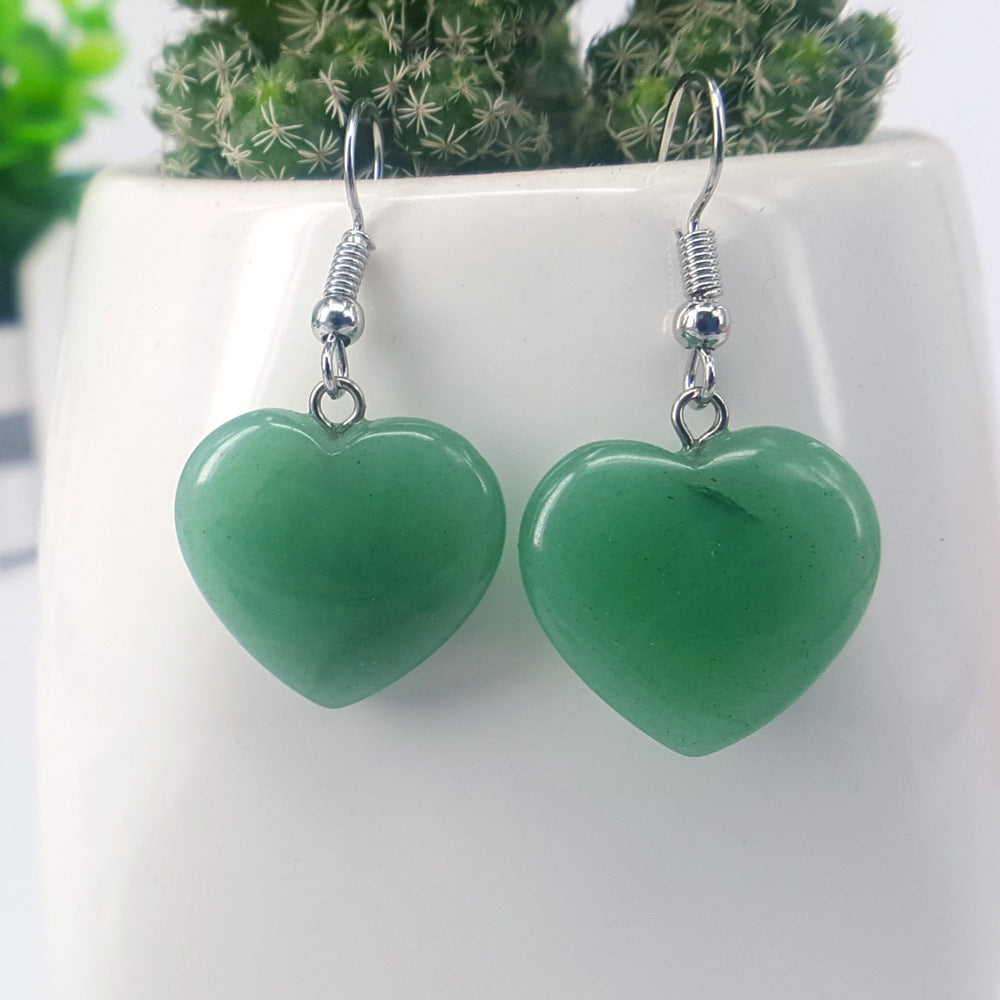 Natural Stone Small Love Earrings Sweet Simple Fashion Girls Earrings Floor Stall Jewelry Explosion