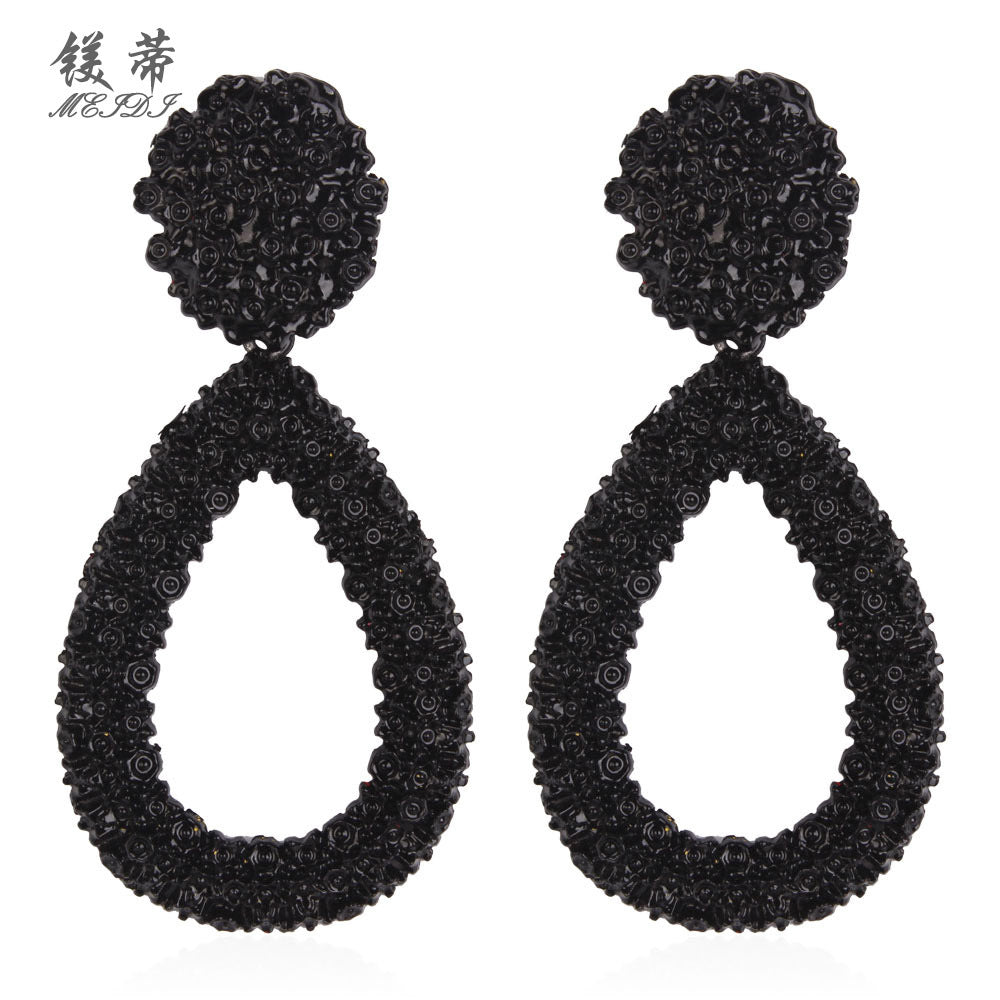 Magnesium Di E4824 Fashion Explosion Style Personality Trend Water Drop Hollow Earrings Female