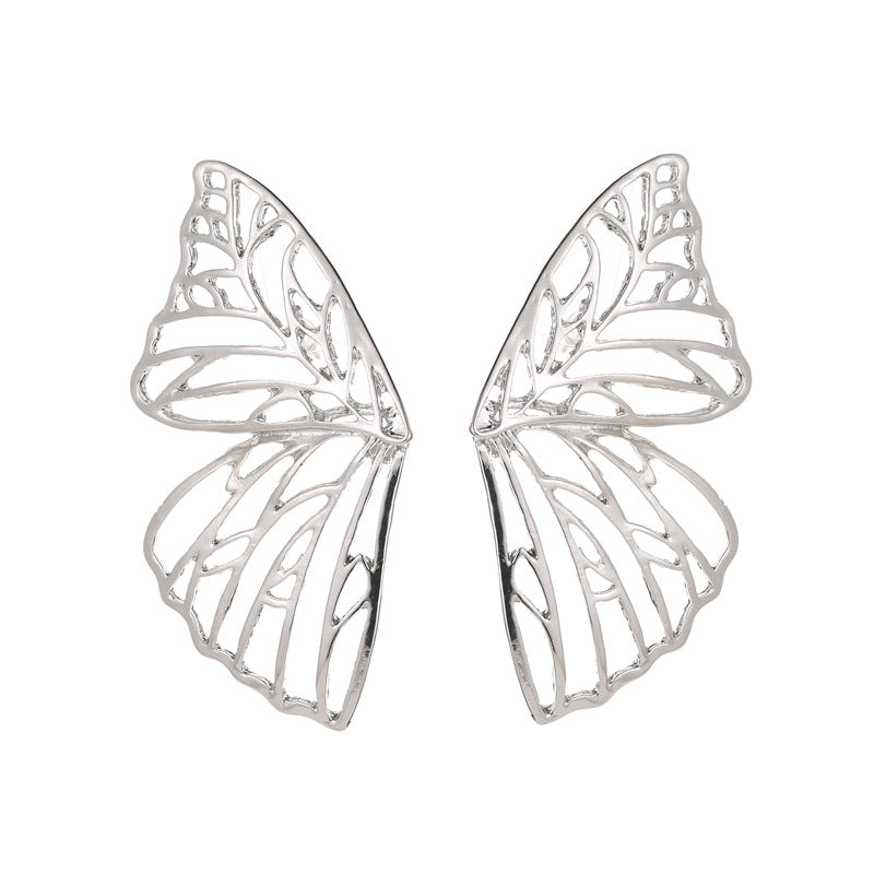 Exaggerated Hollow Butterfly Wing Earrings Middle Eastern Trend Fan Shaped Creative Earrings
