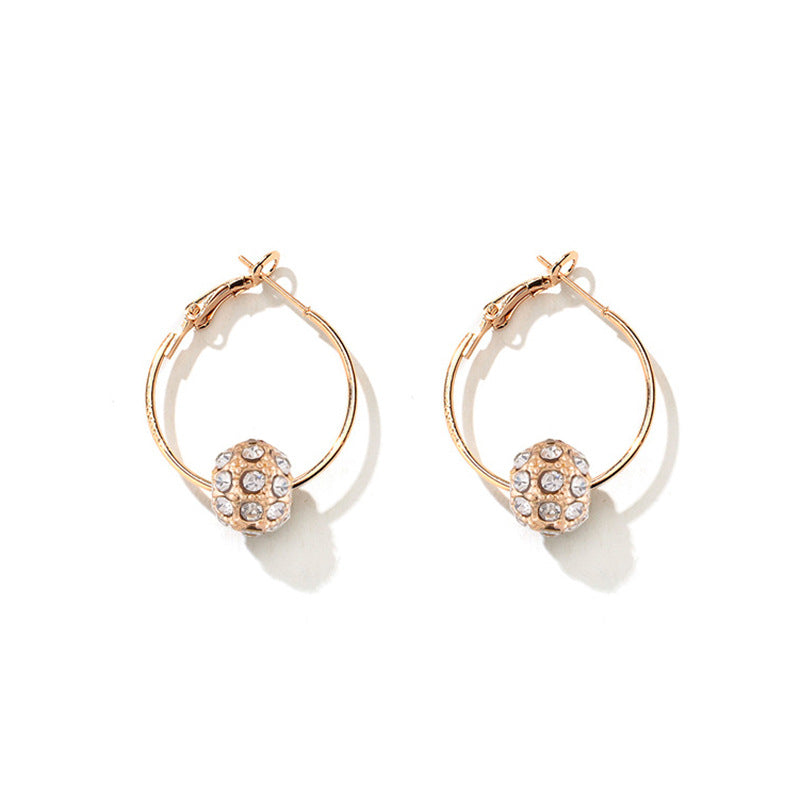 ins color crystal ball earrings retro fashion color diamond ball earrings earrings earrings