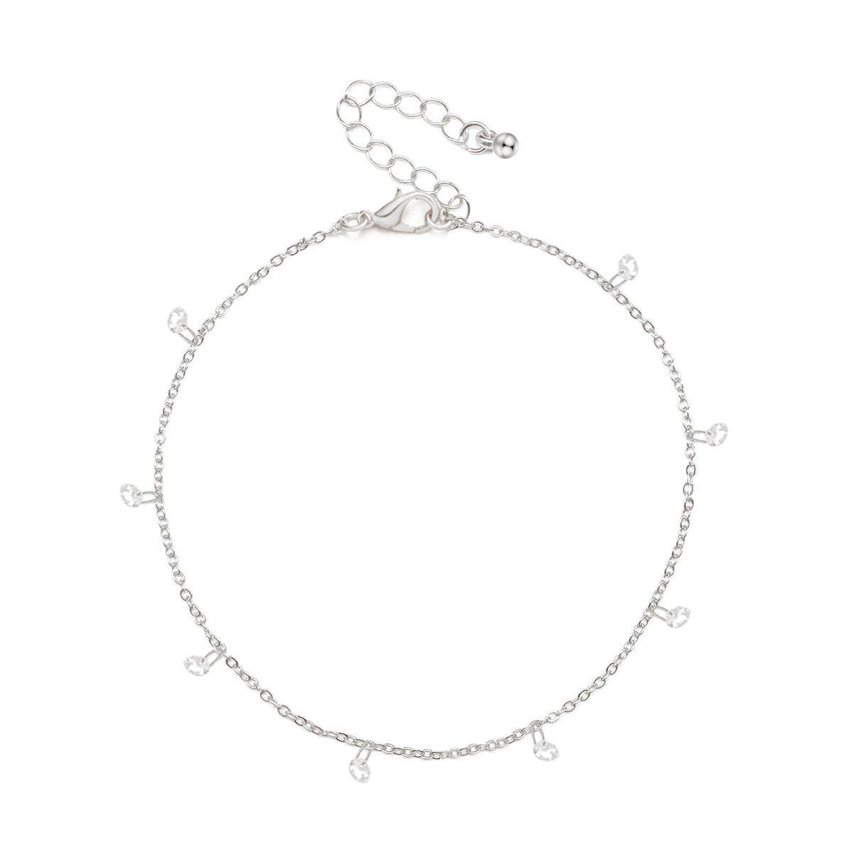 Jewelry Simple Metal Chain Beach Anklet Female Bohemian Fashion Rhinestone Foot Jewelry