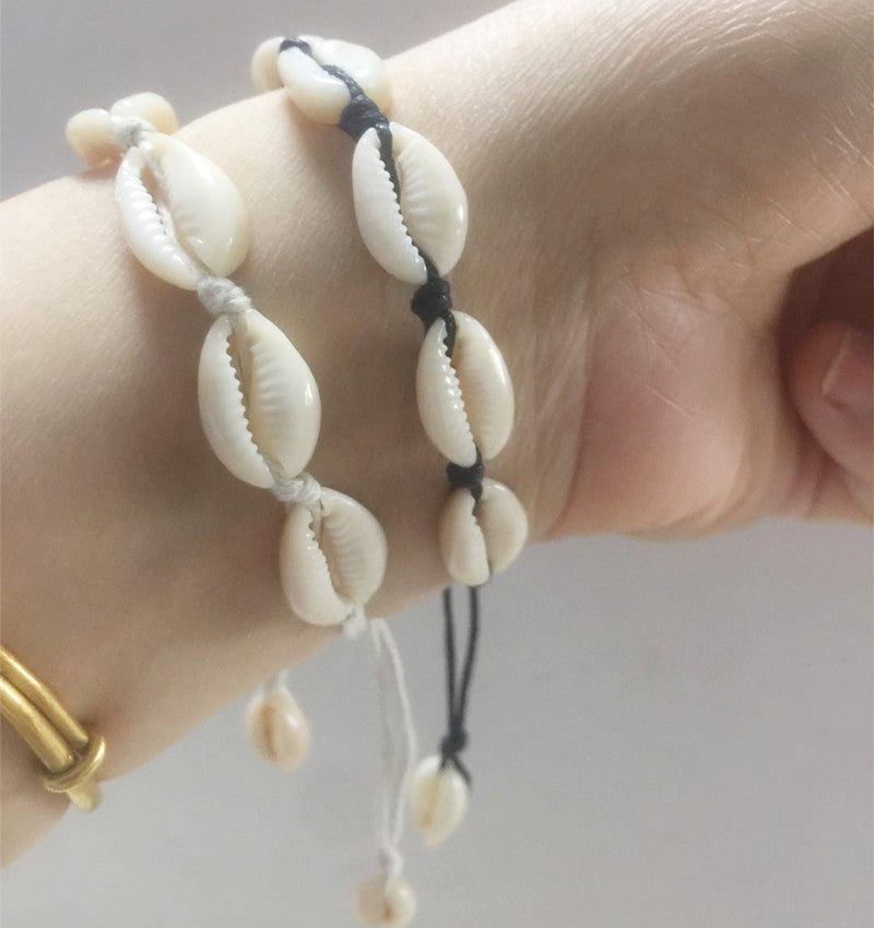 Fashion jewelry non-mainstream personality shell necklace cotton thread female workers wear shell necklace clavicle chain