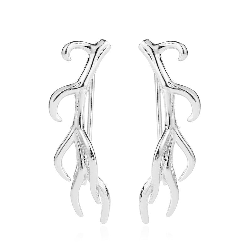 Earrings Creative Fashion Branch Earrings Creative Irregular Ear Studs Men and Women Ear Hanging Ear Hooks