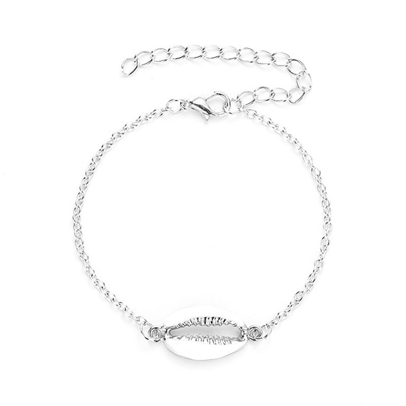Simple Fashion Versatile Shell Bracelet Female Beach Alloy Electroplating Drop Glaze Jewelry