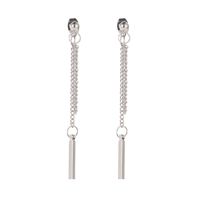 Earrings trendy fashion long tassel earrings temperament simple chain word earrings