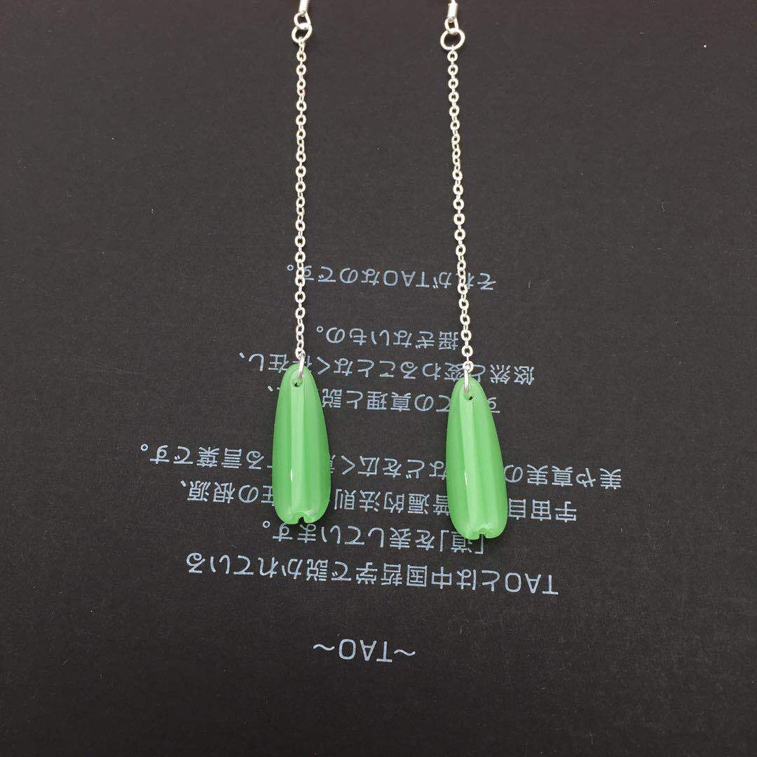 Drop-shaped earrings long tassel petal earrings retro Hanfu ear jewelry 925 earrings stall
