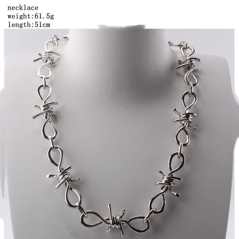 INS prickly thorns necklace bracelet pants chain super cool cold trendy people jumping di hip hop choker necklace