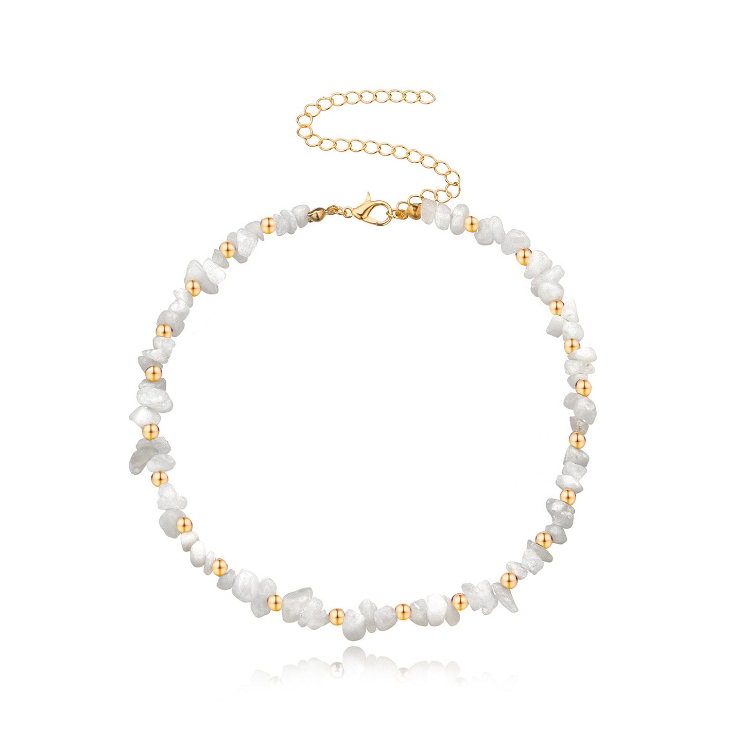 Jewelry Transparent Crystal Raw Stone Crushed Turquoise Necklace Fashion Versatile Popular Simple Ladies Necklace