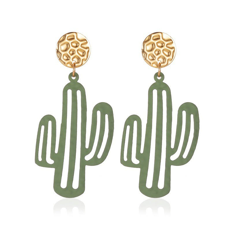 Popular Earrings Temperament Net Red Cute Cactus Earrings Harajuku Personality Exaggerated Cartoon Earrings Female