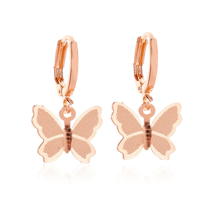 Fashion Earrings Sweet Frosted Butterfly Earrings Earrings Women's Sweet Versatile Simple Earrings