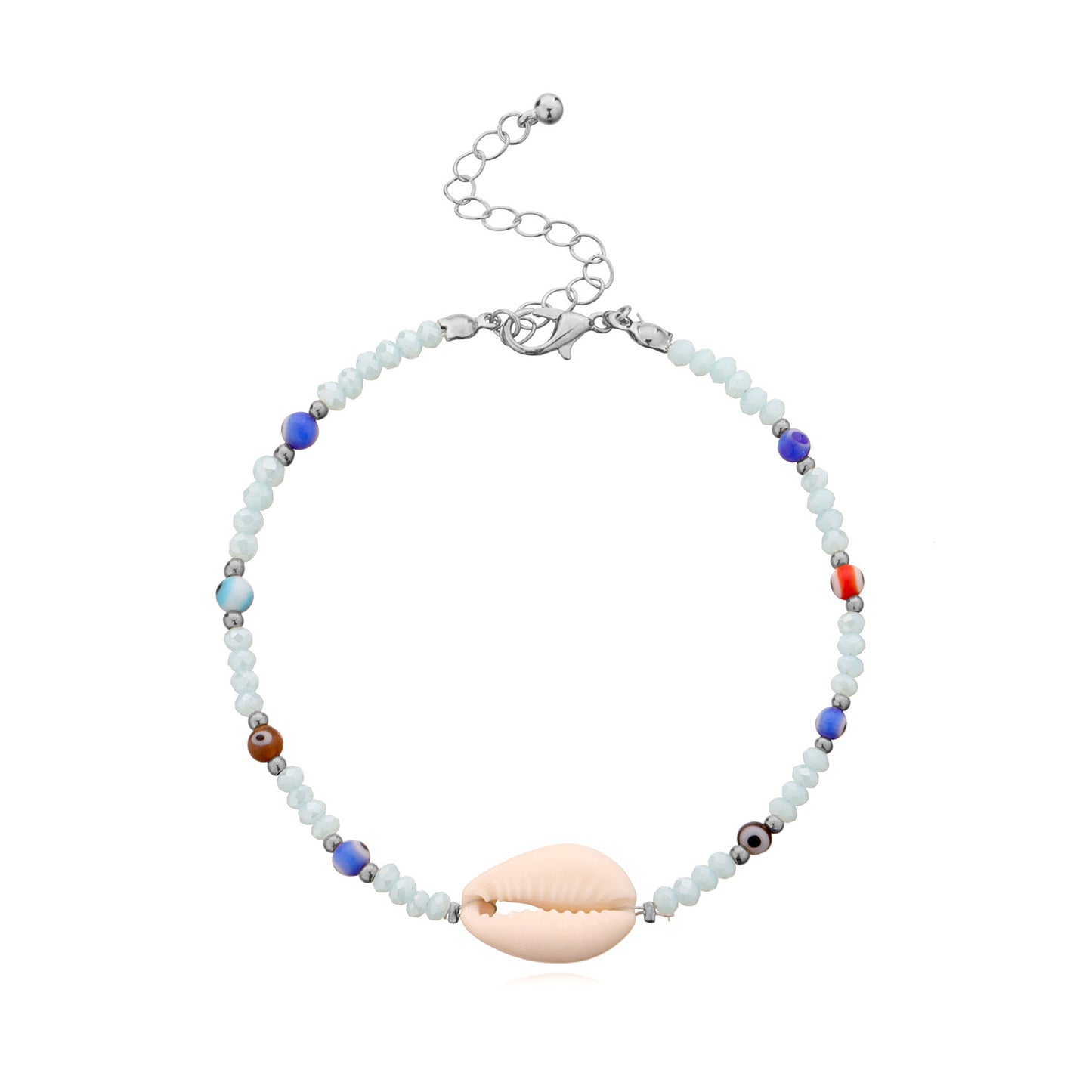 Jewelry Pearl Shell Beach Anklet Female Color Rice Bead Eyes Foot Decoration