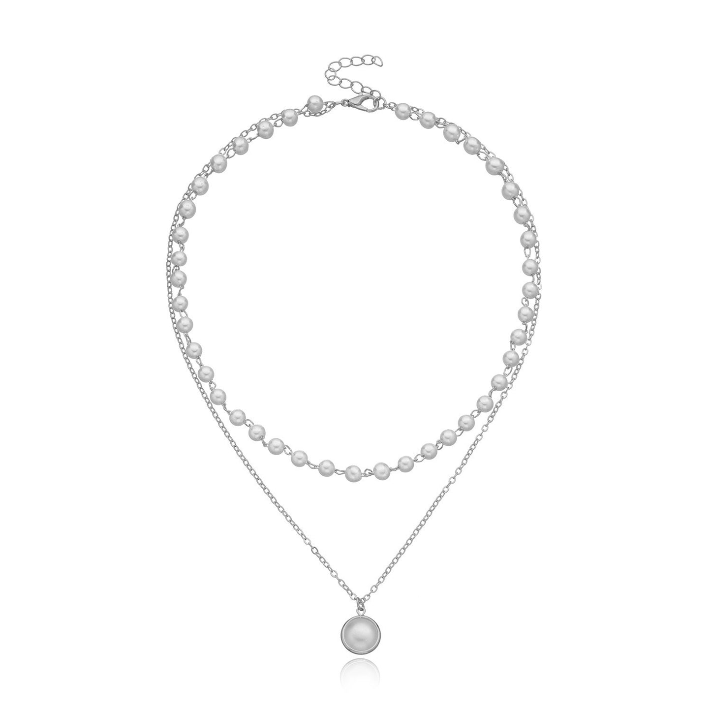 Jewelry Fashion Overlock Pearl Pendant Multilayer Necklace Femininity Popular Personality Necklace