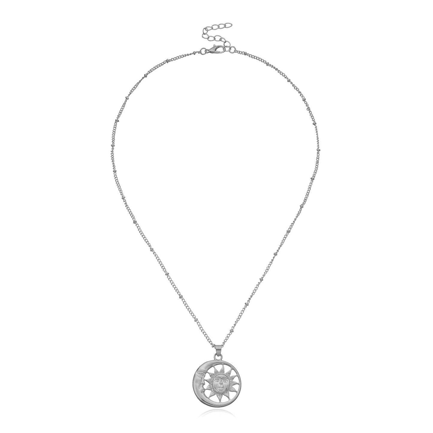 Jewelry Fashion Sun Moon Alloy Pendant Necklace Femininity Simple Ball Chain Necklace