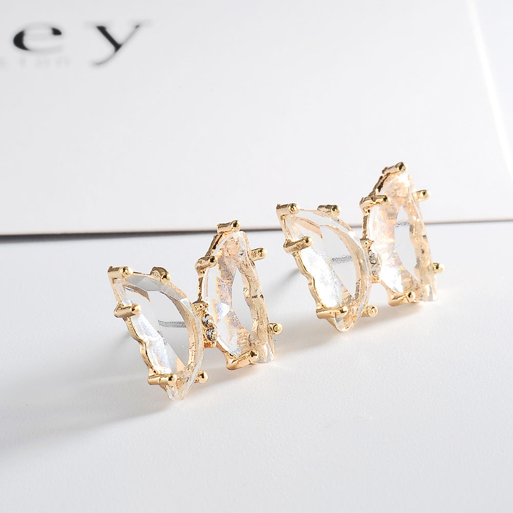 Earrings Summer Super Fairy Transparent Butterfly Earrings Temperament Simple Crystal Earrings