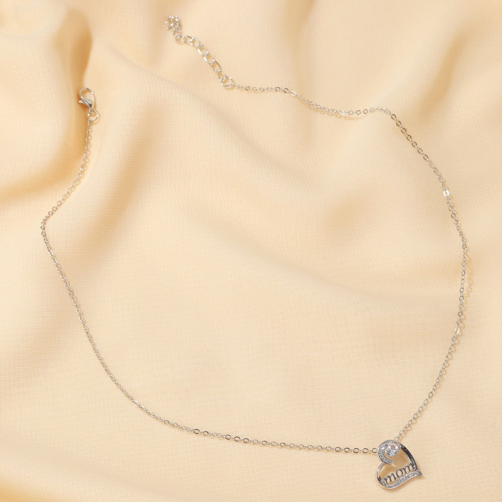 Love Letter Necklace Temperament Simple Heart Shaped Mom Necklace Pendant for Mom Mother's Day Gift