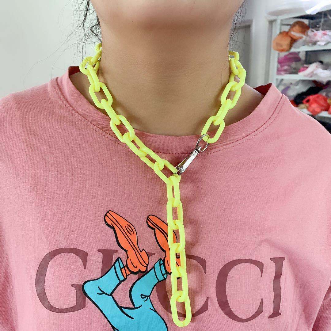 Jewelry Fashion Personality Tassel Adjustable Necklace Female Hip Hop Trendy Keychain Thick Chain Necklace