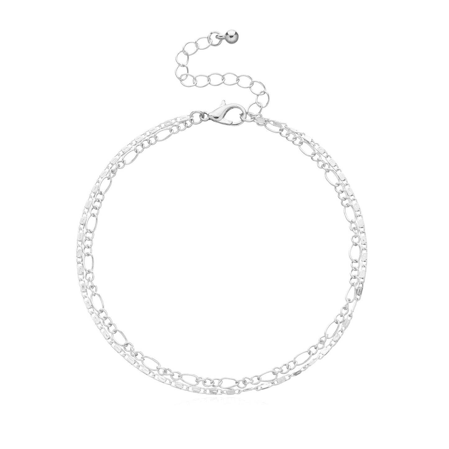 Summer foot jewelry temperament hollow simple chain hollow anklet two groups