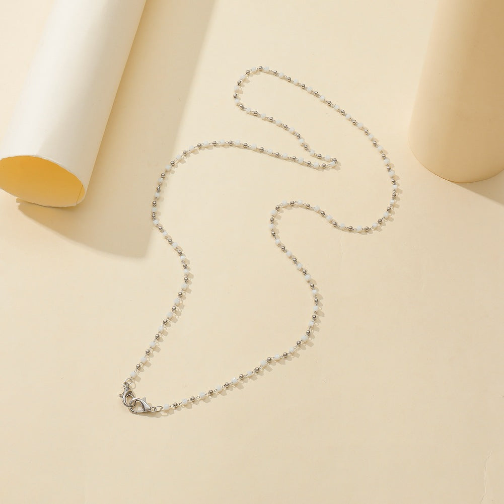 Mask Lanyard Simple Fashion Square Crystal Bead Hanging Chain Anti-lost Glasses Chain Multipurpose Necklace