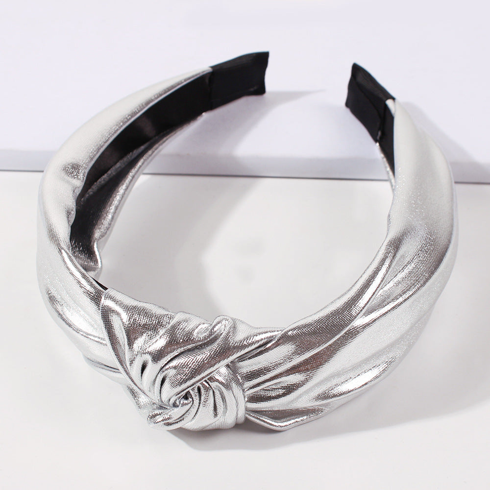 F253 Glossy Sequin Fashion Headband Explosive Style Hair Accessories Wide Knotted Sweet Headband