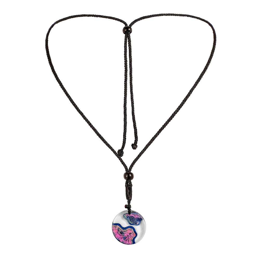 ETSY handmade creative terraced landscape round crystal pendant fashion island coral seascape resin necklace