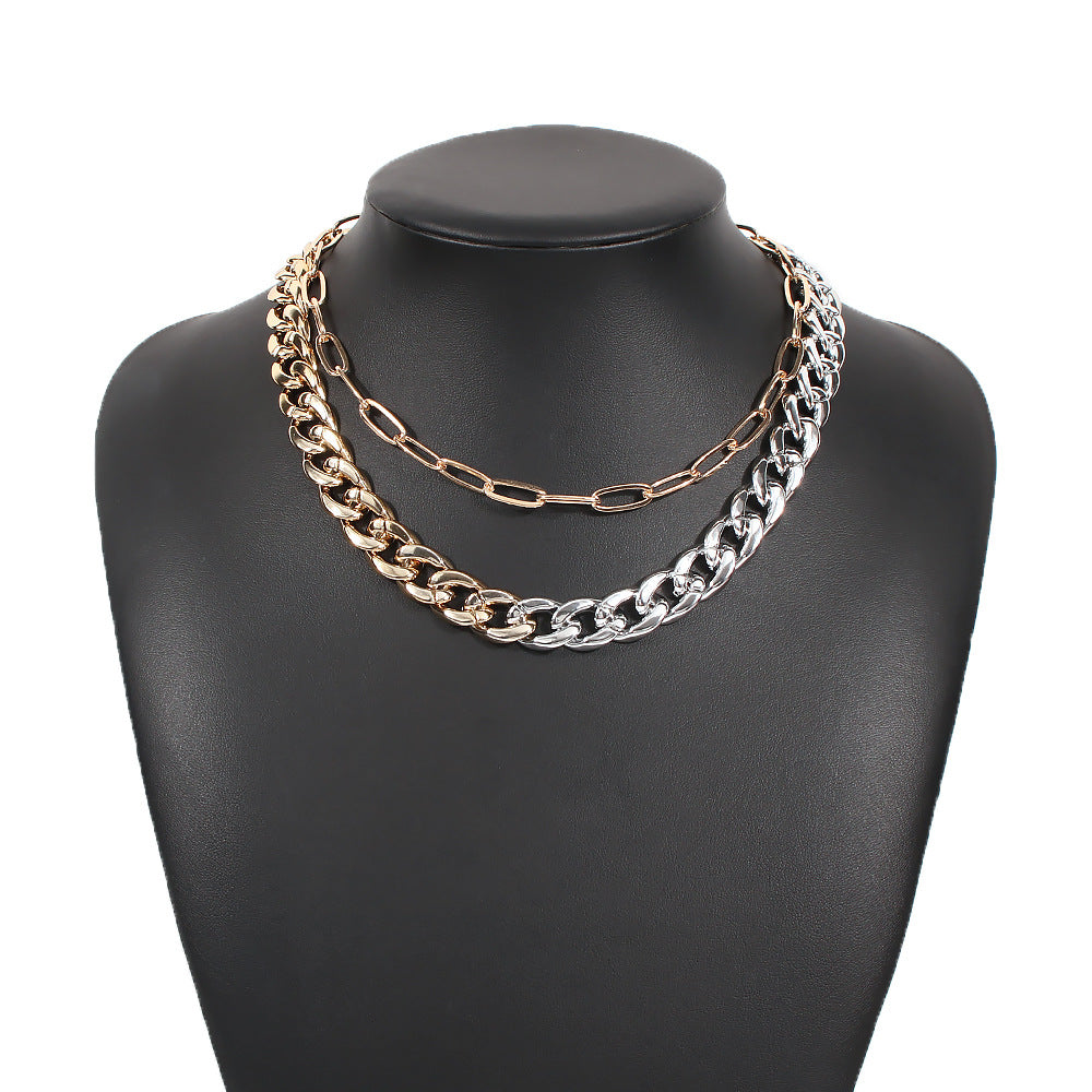 Multi-layer chain element clavicle chain versatile creative fashion necklace retro cold personality necklace
