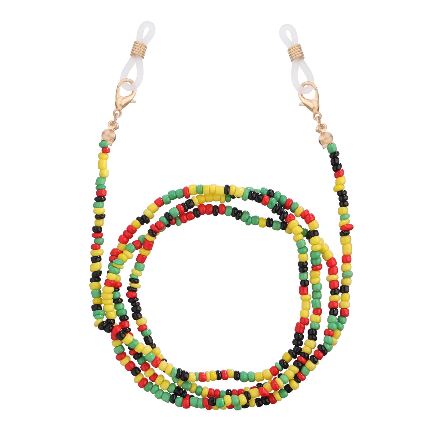 Jewelry multi-functional color rice bead glasses holder ladies face mask dual-use chain