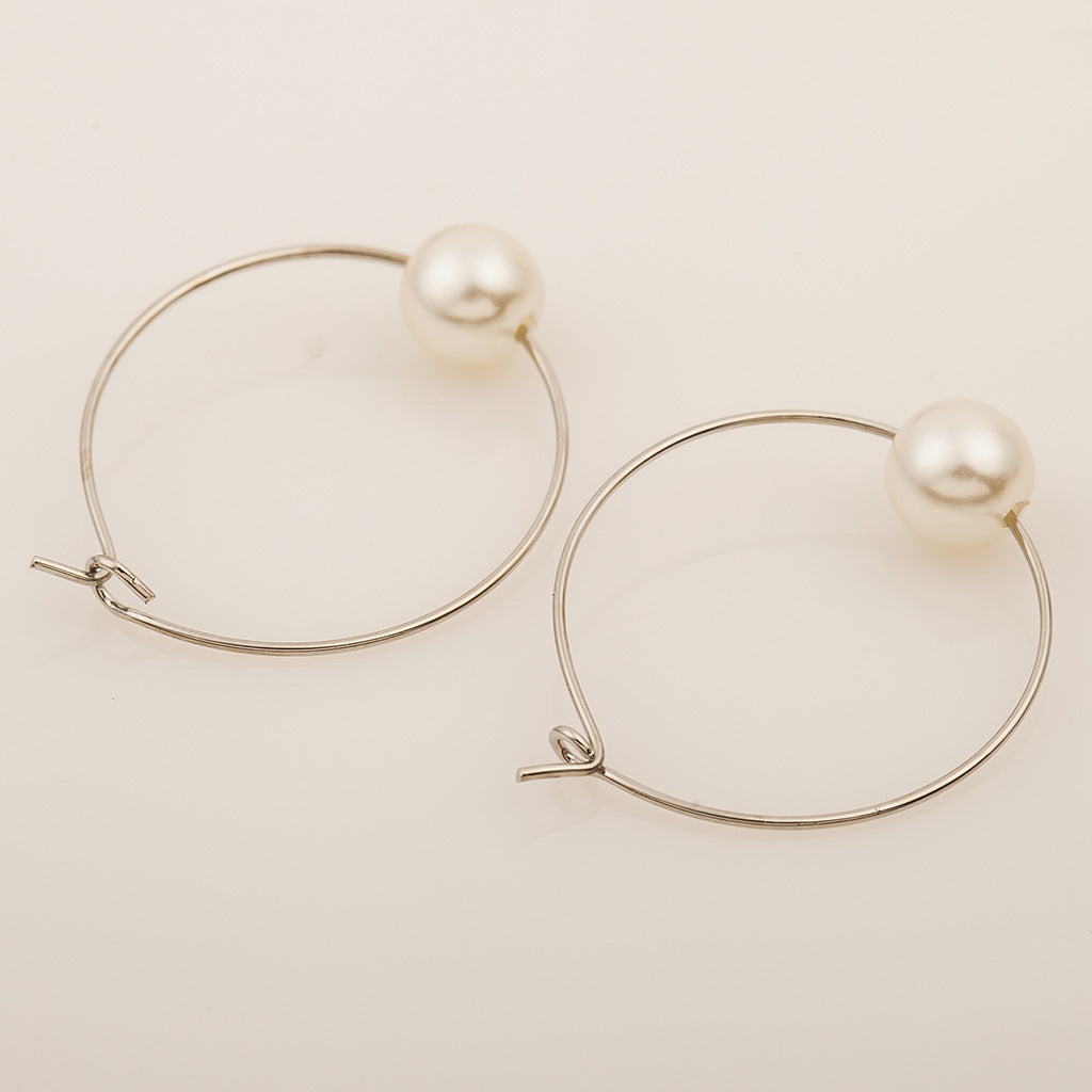 Simple Personality Fashion Design Jewelry Geometric Pearl Earrings Earrings Earrings Girls Jewelry