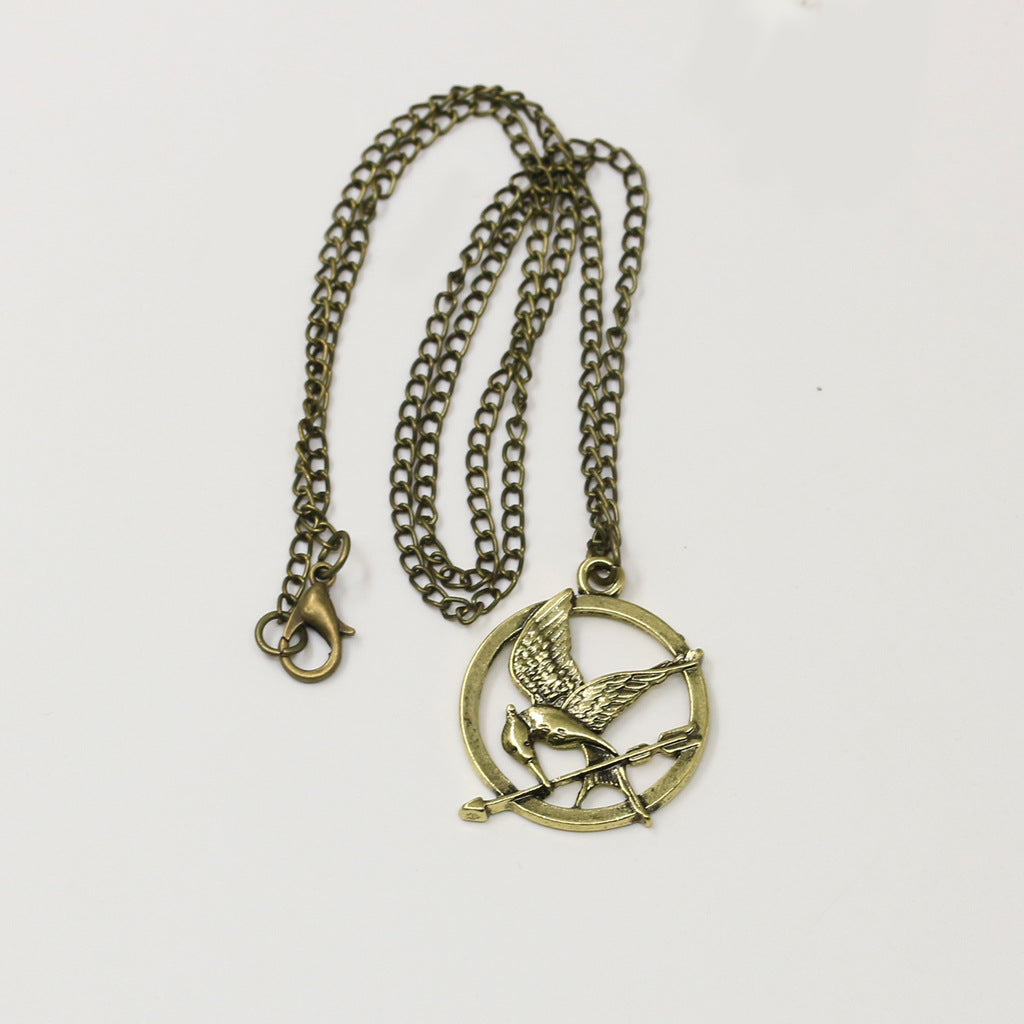Harry Potter Necklace Luna Deathly Hallows Triangle Circle Pendant Vintage Choker Sweater Chain