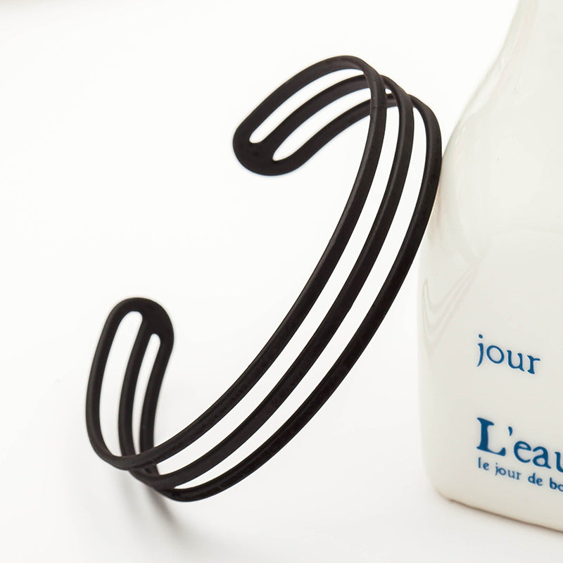 Glossy Bracelet Fashion Versatile Three Layer Bracelet Simple Classic Open Bracelet Jewelry