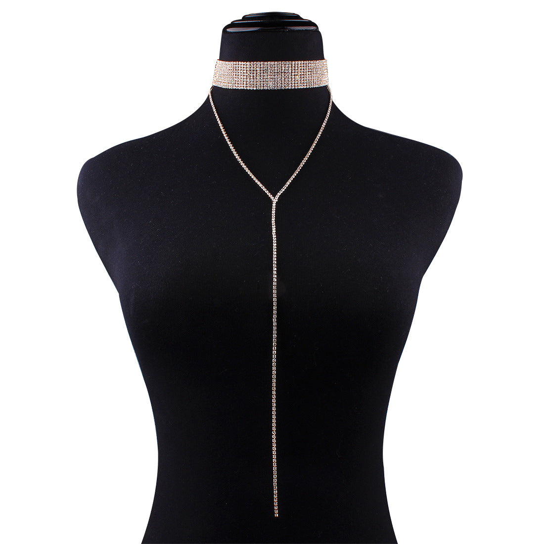 1N4963 fashion personalized jewelry European version popular necklace choker trendy women's multi-layer necklace full of diamonds