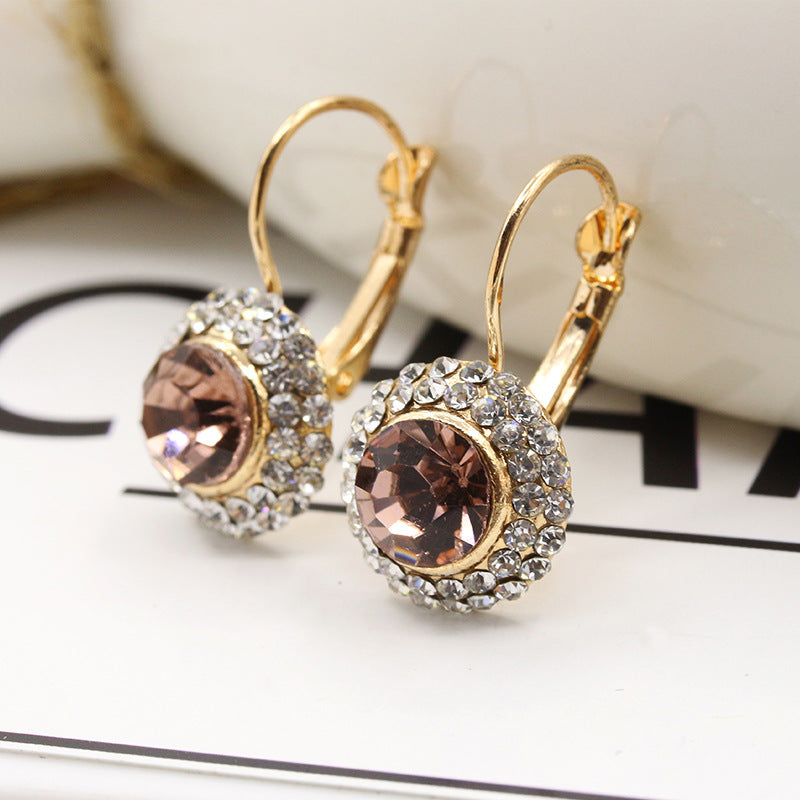 Jewelry Classic Moon River Earrings Diamond Round Versatile Earrings