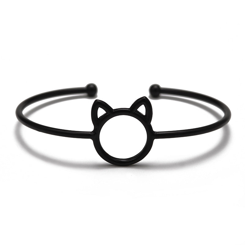 Cartoon Animal Cat Ear Opening Adjustable Bracelet Copper Material Hand Jewelry