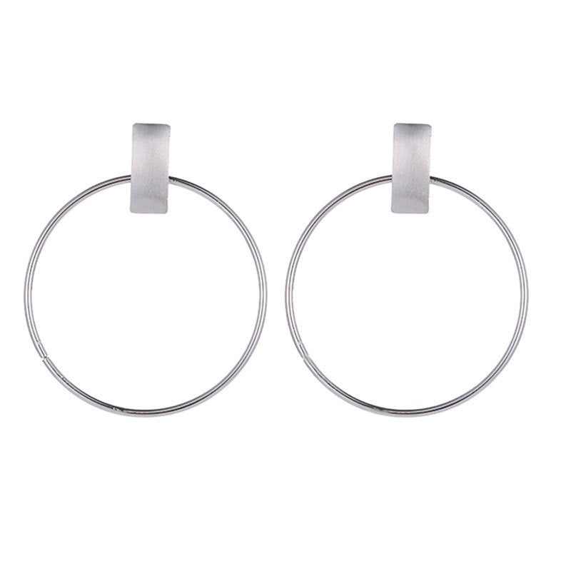 Fashion simple round metal earring temperament fashion OL ring earrings accessories