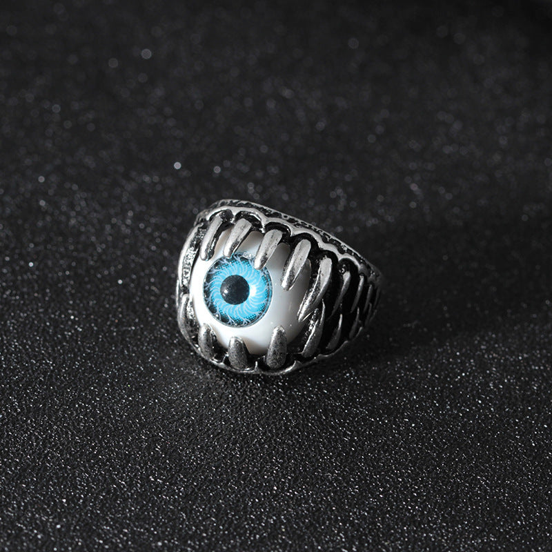 Devil's Eye Alloy Ring Men's Eyes Halloween Ring Ornaments