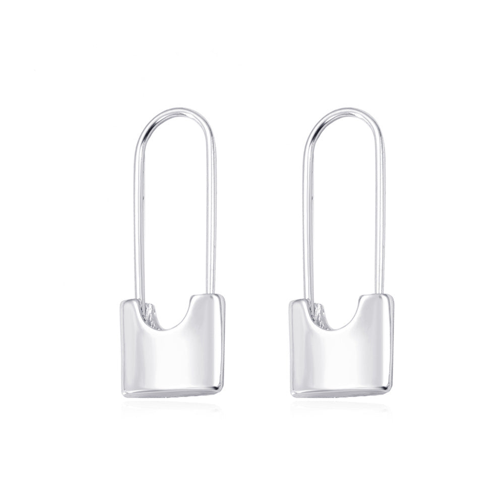 Simple paper clip earrings fashion creative metal geometric brooch earrings personality earrings women