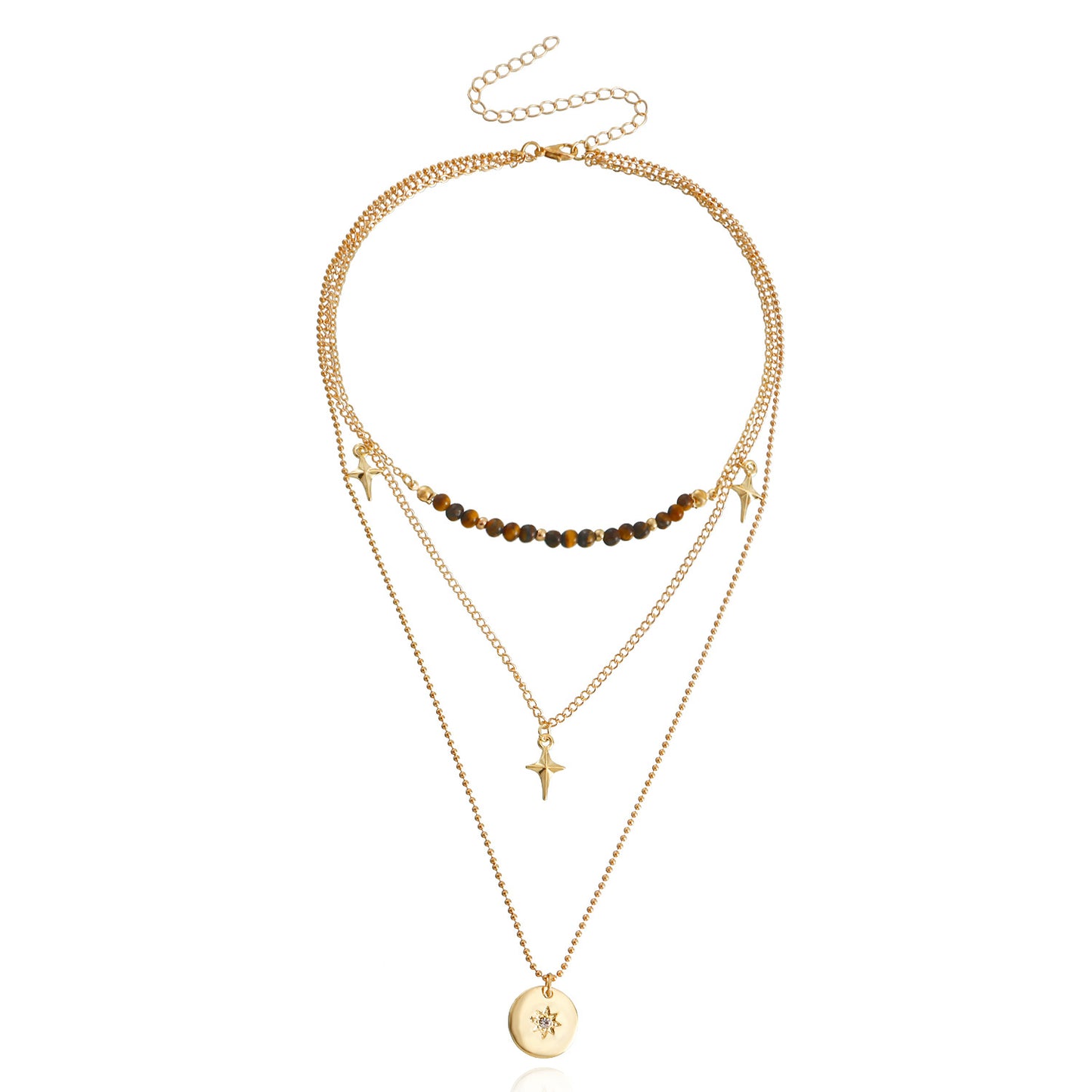 Jewelry Multi-layer Shining Star Pendant Necklace Women's Sweater Chain Personality Trendy Cool Versatile Necklace