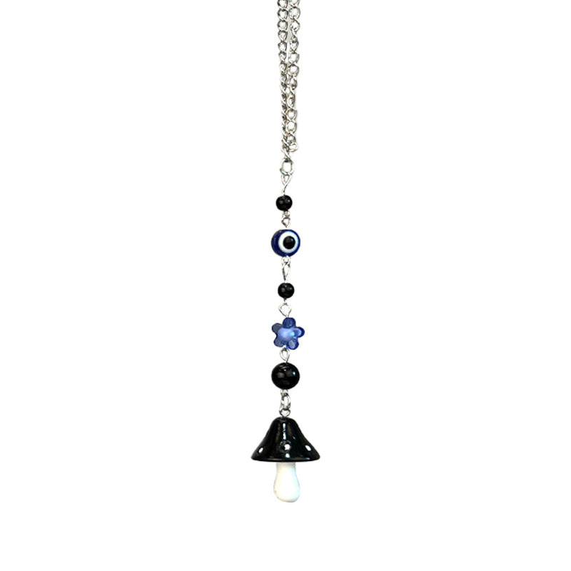 Creative Mushroom Pendant Multipurpose Ornament Devil's Eye Keychain Pearl Bag Ornament
