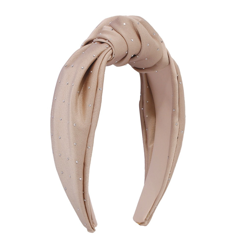 F3784 Simple Fabric Knotted Headband Elegant Fragrance Temperament Headband Retro Rhinestone Hair Accessories for Women