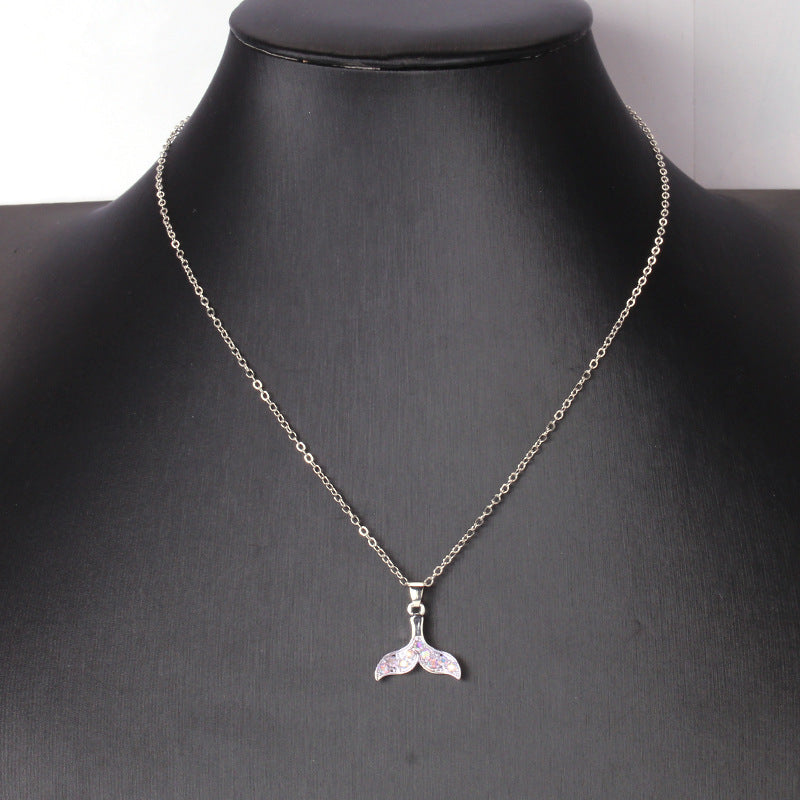 Diamond-encrusted mermaid ins light luxury necklace high-end temperament sweater chain fashion simple girly necklace