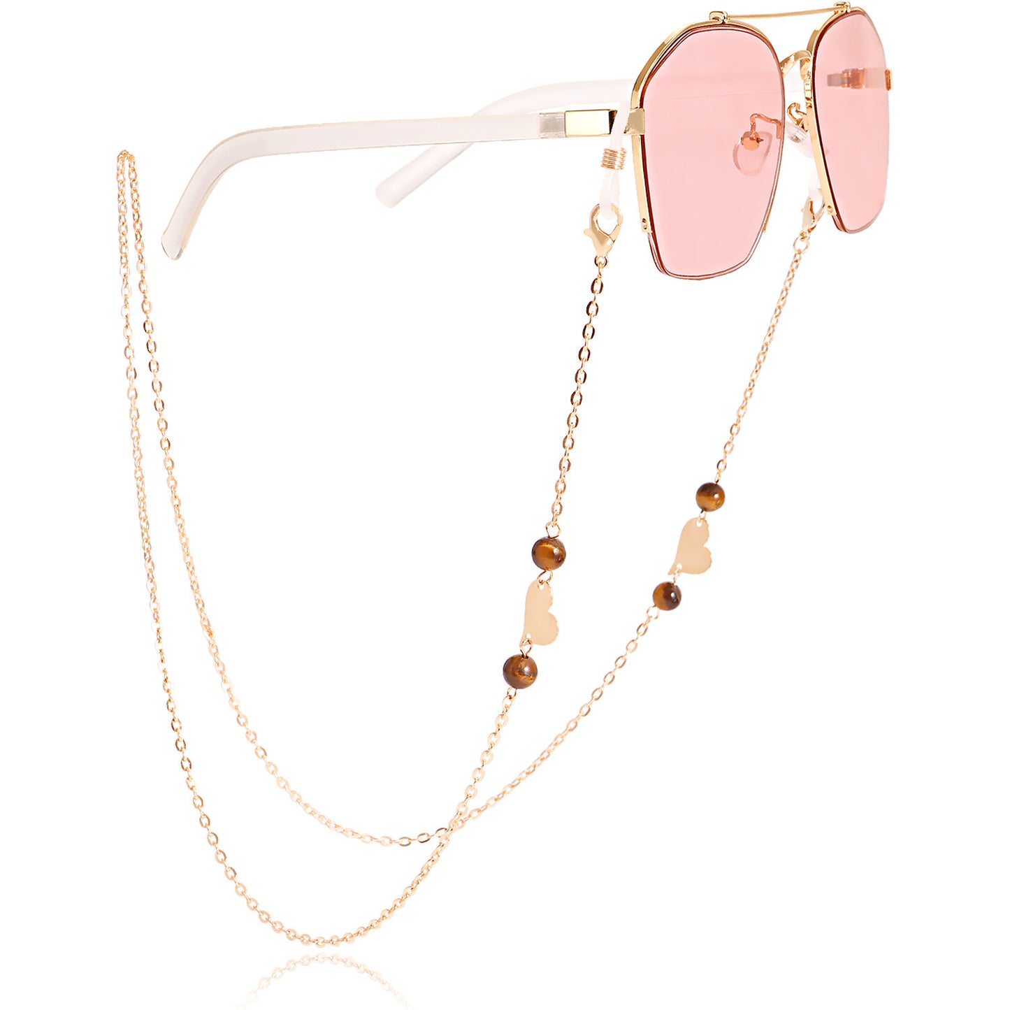 Mask hanging chain glasses hanging chain mask chain glasses chain natural stone mask chain heart glasses chain