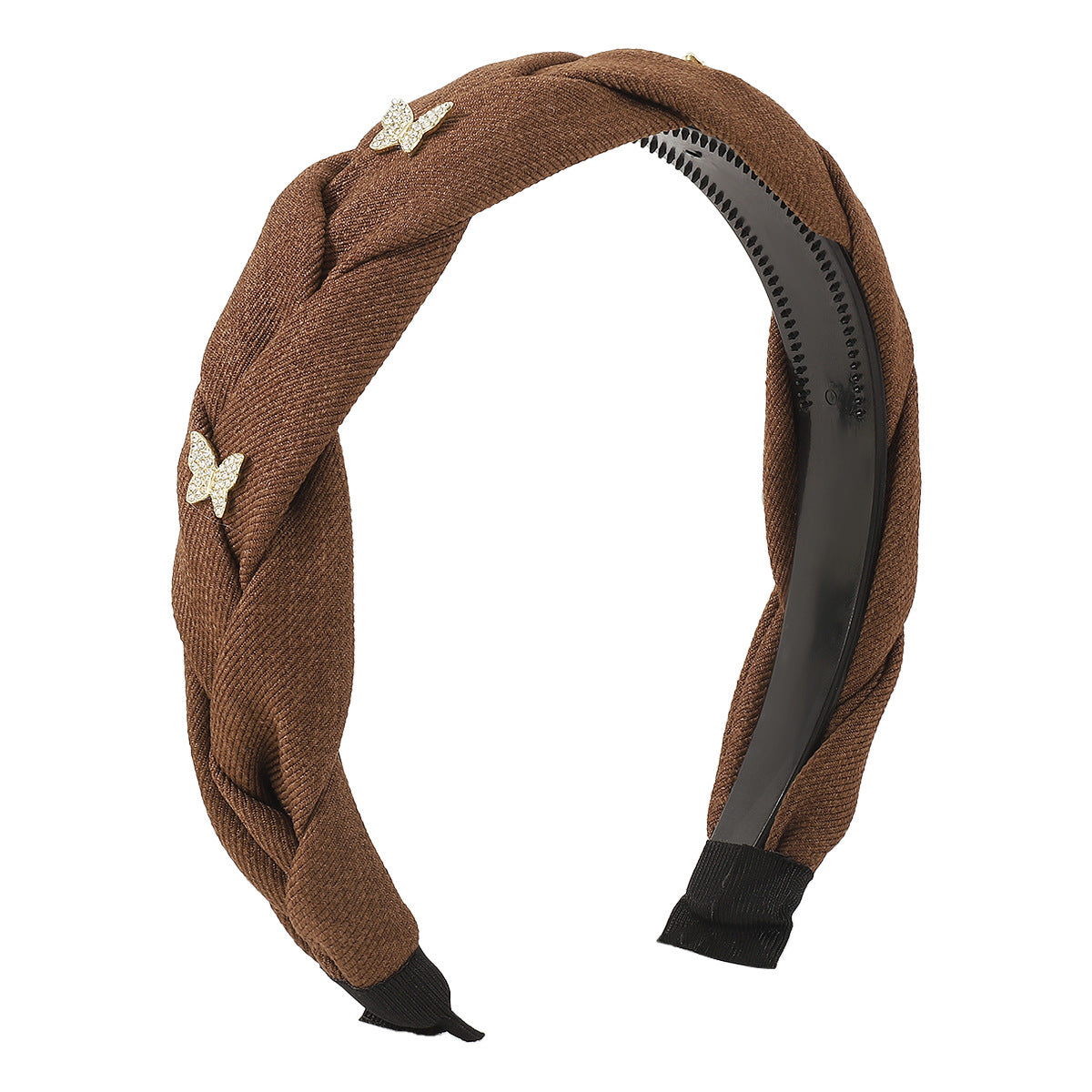 F558 Internet celebrity high skull top winding headband French retro elegant temperament light luxury rhinestone butterfly headband