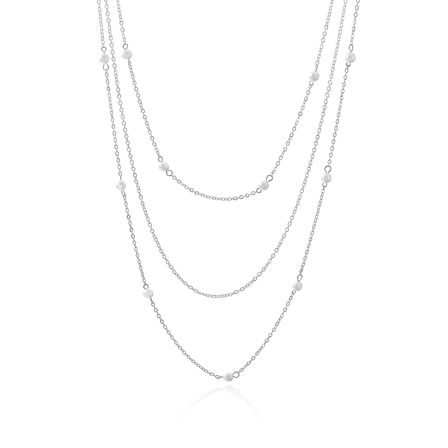 Jewelry Elegant Imitation Pearl Layer Necklace Geometric Trend Street Style Necklace