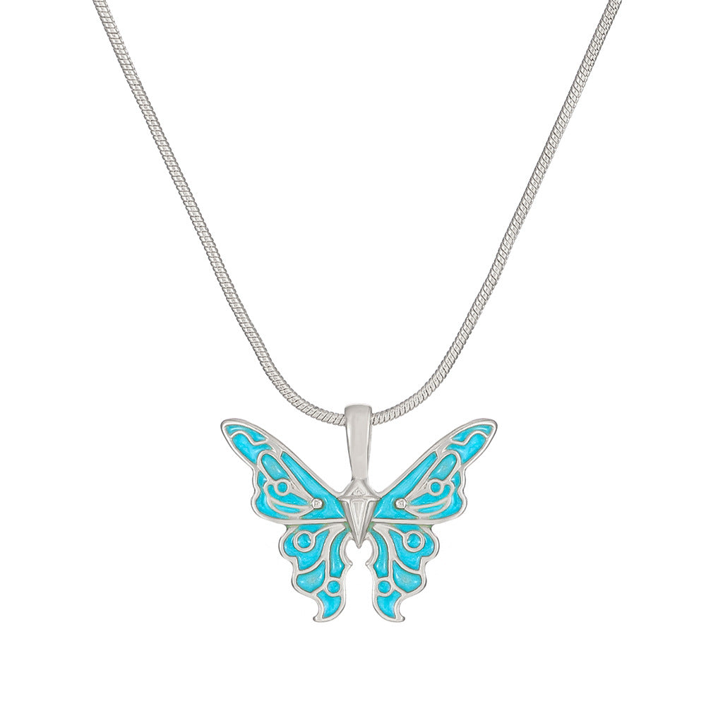 Barbie Princess Necklace Rainbow Fairy Dream Wonderland with the same clavicle chain ins Symphony Oil Drip Butterfly Necklace