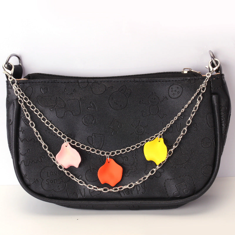 Versatile Bag Accessories Acrylic Chain Flower Petal Pendant Decoration Ladies Bag Pendant