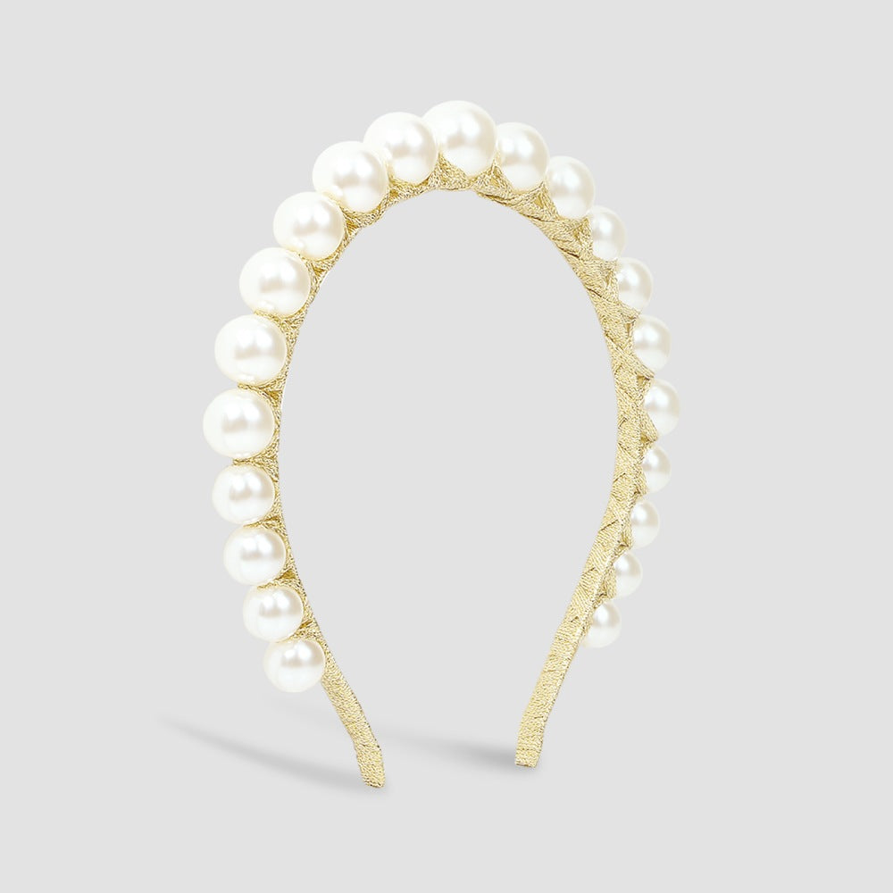 F3456 fashion hair hoop imitation pearl temperament lady hair accessories net red palace pressing hair head hoop female