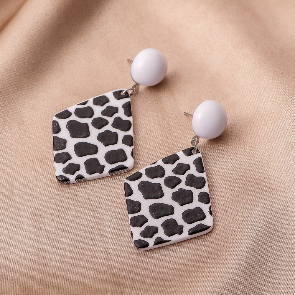 Original geometric acrylic plate graffiti earrings art abstract painting exaggerated temperament earrings