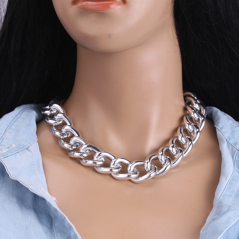Creative Jewelry Fashion Simple Trend Geometric Clavicle Chain Exaggerated Aluminum Chain Necklace
