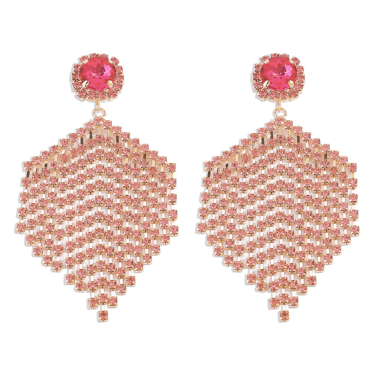 E1526 Temperament Claw Chain Rhinestone Tassel Earrings Baroque Light Luxury Internet Celebrity Fashion Earrings