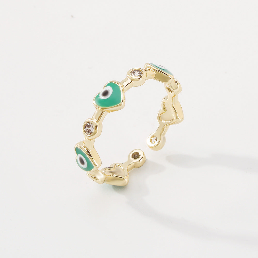 ZR19 Jewelry Personality Open Love Ring Fashion Geometric Minority Simple Ring