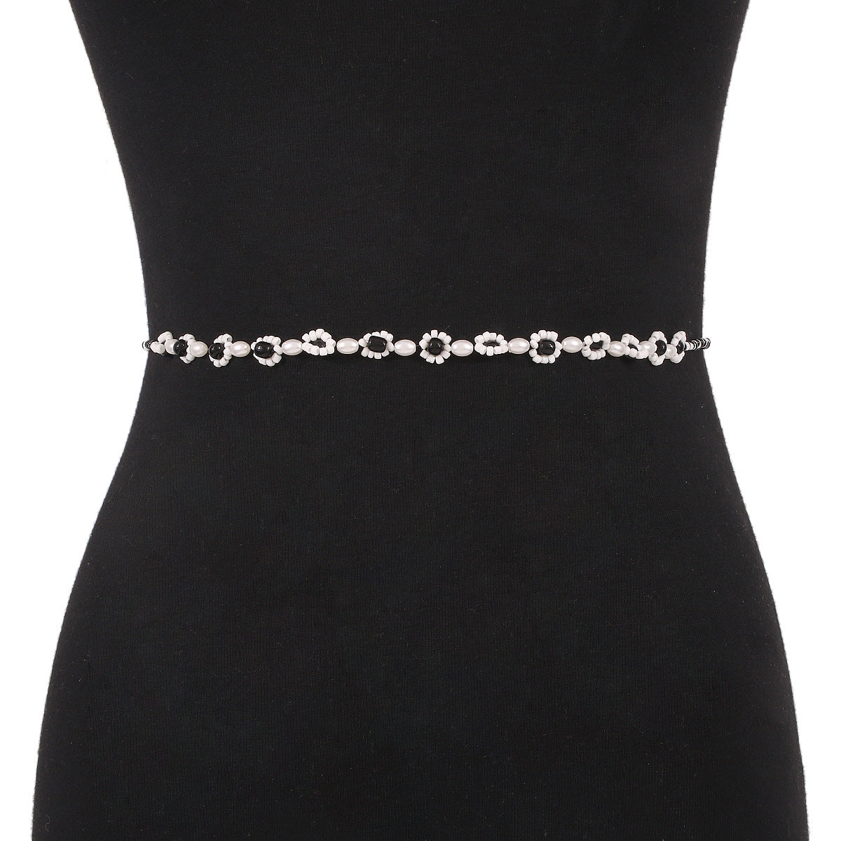 C31 Bohemian Holiday Waist Chain Women's Rice Beads Flower Contrast Color Personality Beach Casual Fashion Body Chain